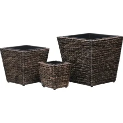 Jardinière lit surélevé plantes fleurs jardin 3 40 x 40 x 40 cm marron
