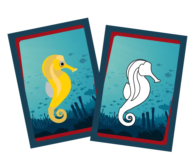 Jeu de cartes a créer animaux marins