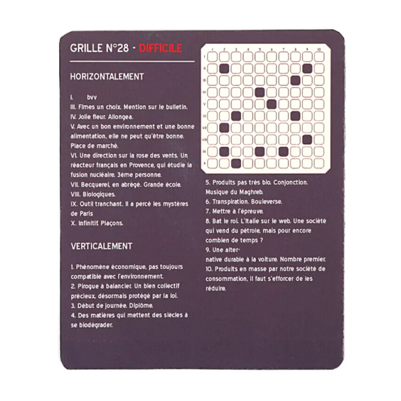 Jeu de mots croisés en bois