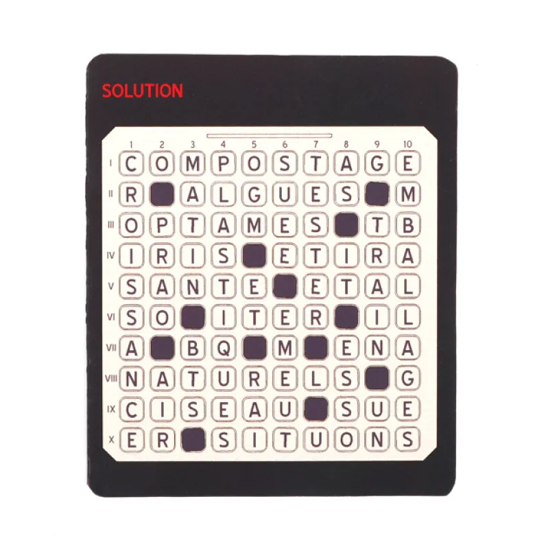 Jeu de mots croisés en bois