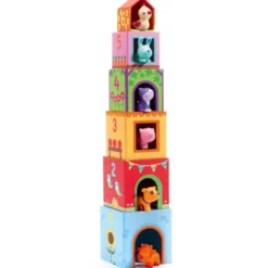 Jeu d'empilage cubes et animaux Topanifarm dès 18 mois Djeco