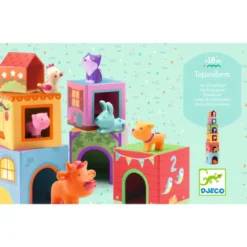 Jeu d'empilage cubes et animaux Topanifarm dès 18 mois Djeco