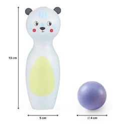 Jeu de quilles bois enfant, 6 balles