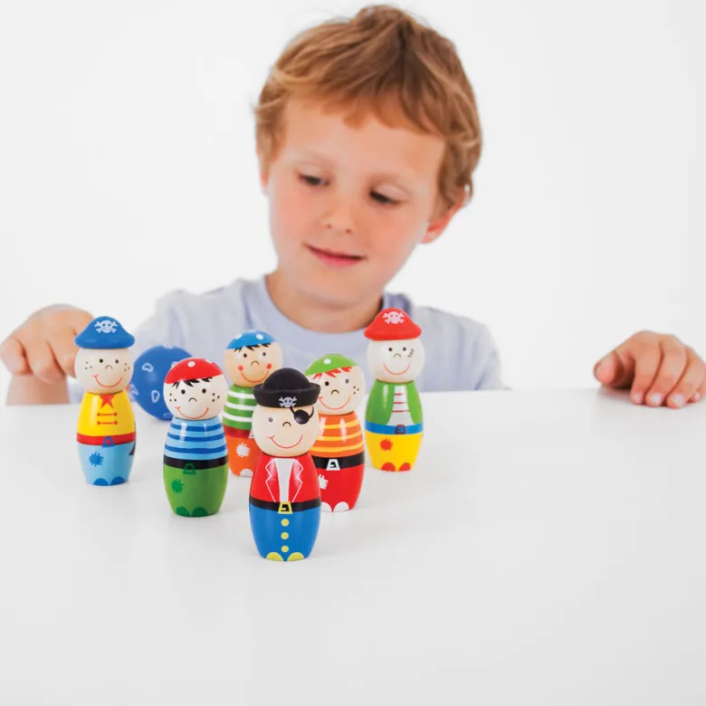 Jeu de quilles de pirate en bois
