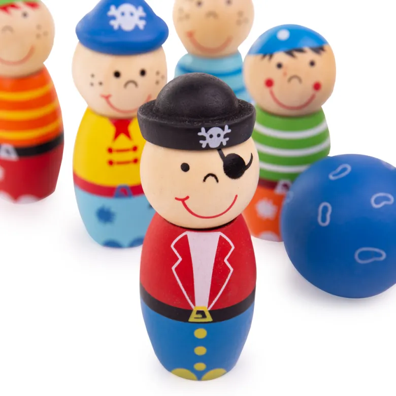 Jeu de quilles de pirate en bois