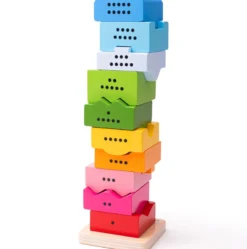 Jeu de tour de nombres en bois