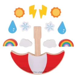 Jeu d'équilibrage météo en bois