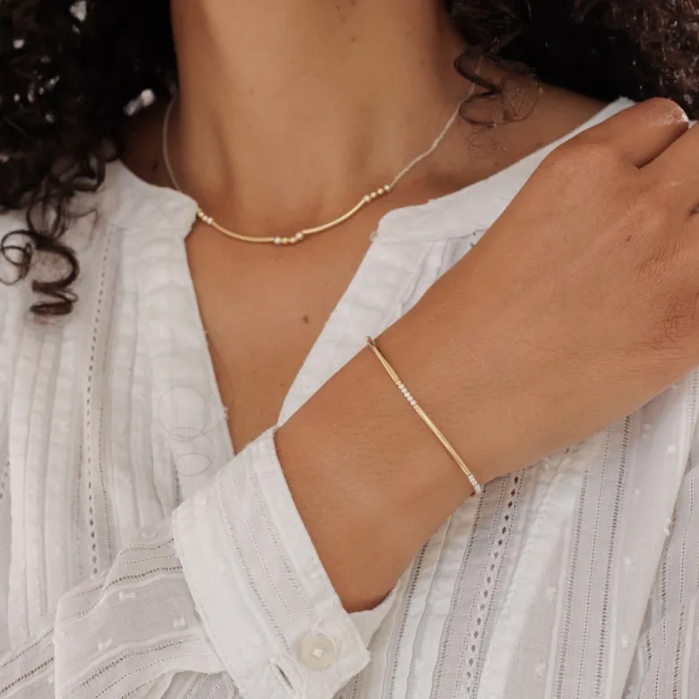 Jonc louxor gold filled et argent
