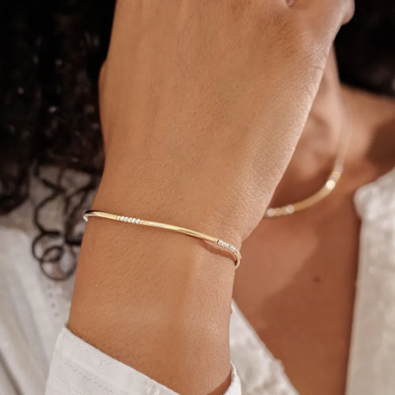 Jonc louxor gold filled et argent