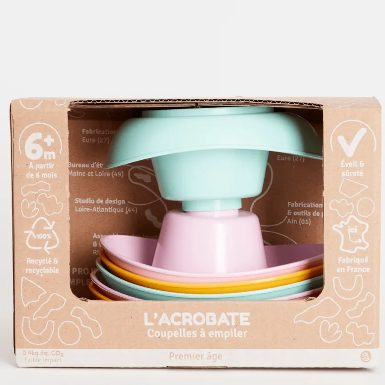 Jouet de bain made in france en matière recyclée barques gigognes x6