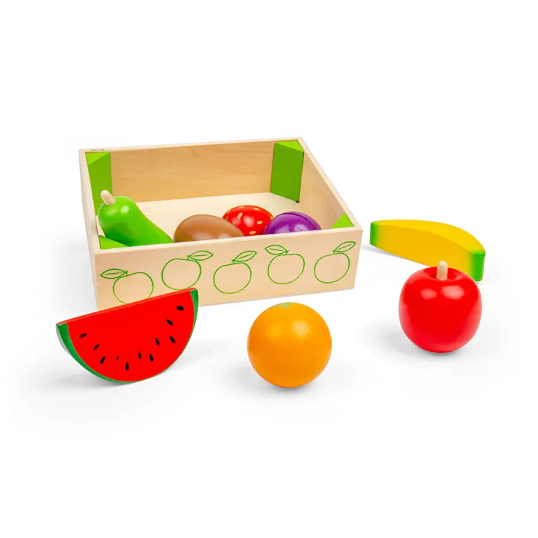 Jouet de caisse de fruits en bois