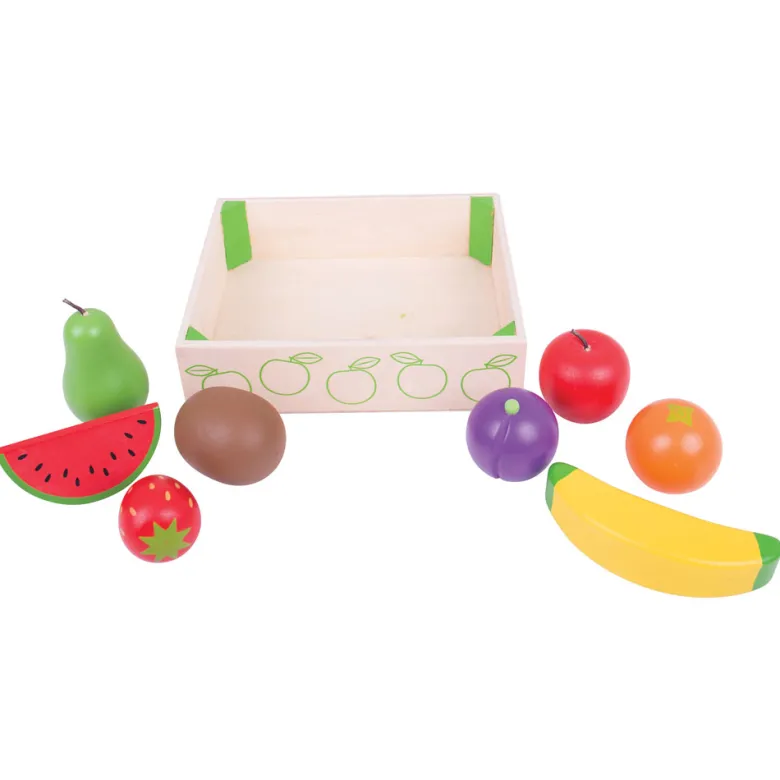 Jouet de caisse de fruits en bois