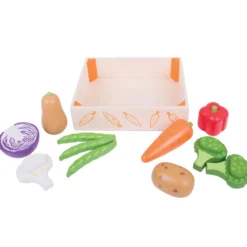 Jouet de caisse à légumes en bois