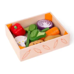 Jouet de caisse à légumes en bois