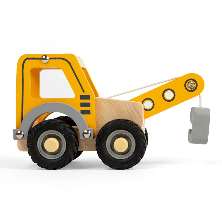 Jouet de camion-grue en bois