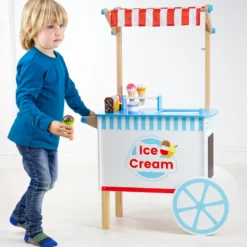 Jouet de chariot de crème glacée en bois