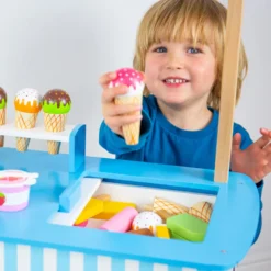 Jouet de chariot de crème glacée en bois