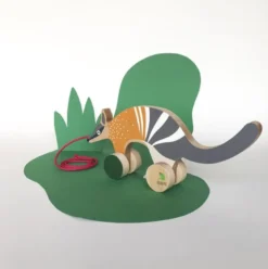 Jouet en bois à tirer animal numbat