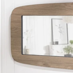 Julia - miroir rectangulaire bois 120x40cm angles arrondis marron