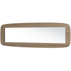 Julia - miroir rectangulaire bois 120x40cm angles arrondis marron