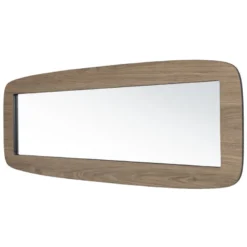Julia - miroir rectangulaire bois 120x40cm angles arrondis marron