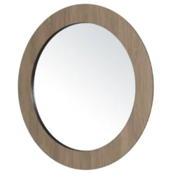 Julia - miroir rond d80cm en bois marron