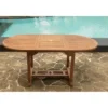 Kajang table de jardin ovale extensible en teck brut 6 personnes
