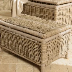 Kally - set de 2 coffres de rangement rectangulaires en kubu naturel