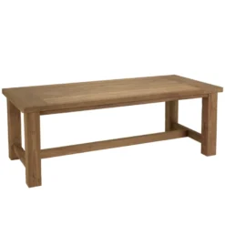 Kally - table à manger de jardin 220cm bois teck recyclé pieds droits