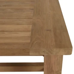 Kally - table à manger de jardin 220cm bois teck recyclé pieds droits