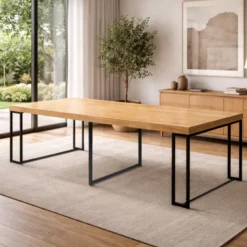 Kama table extensible 10-12 personnes effet bois 300cm
