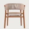 Kanoa - chaise en teck massif et corde beige