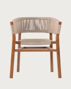 Kanoa - chaise en teck massif et corde beige