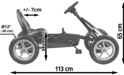 Kart à pédales enfant hypermotion evoque 5+ ans roues gonflables 50 kg