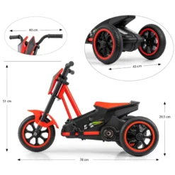 Kart à pédales rider rouge noir