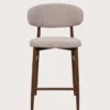 Kerin - chaise de bar en tissu et pieds métal