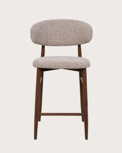 Kerin - chaise de bar en tissu et pieds métal