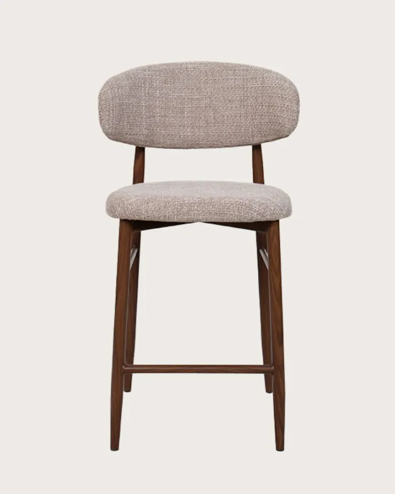 Kerin - chaise de bar en tissu et pieds métal