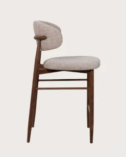 Kerin - chaise de bar en tissu et pieds métal
