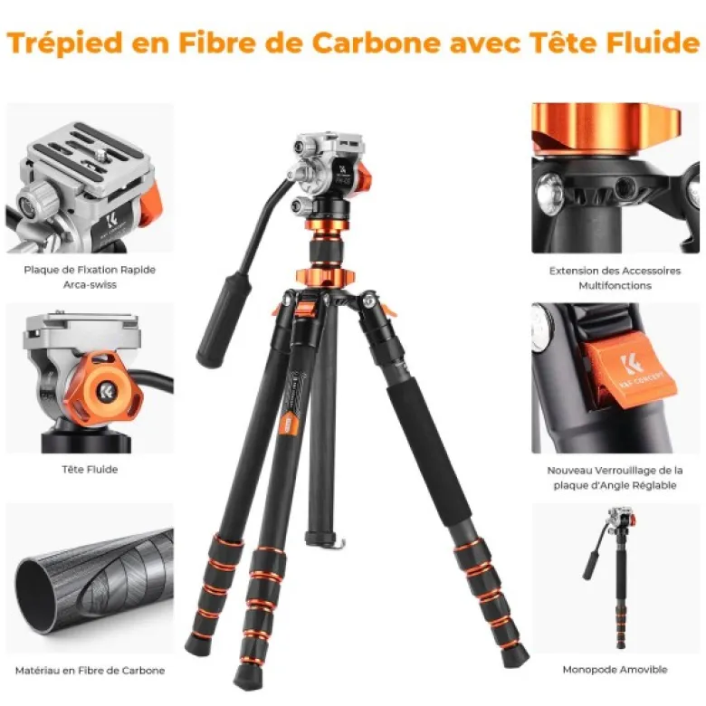 K&f trepied carbone + poignée