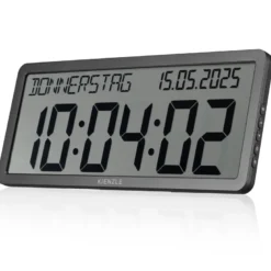 Kienzle horloge murale radio-pilotée avec affichage de la date anthracite