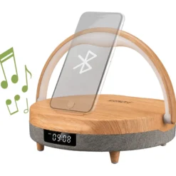 Kienzle réveil led avec haut-parleur bluetooth® et station de charge sans fil