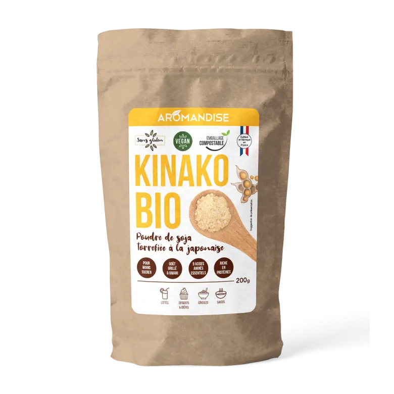 Kinako bio poudre de soja torréfié saveur noisette 200g