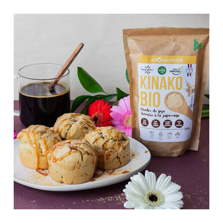 Kinako bio poudre de soja torréfié saveur noisette 200g