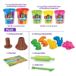 Kit de dinosaures en pâte à modeler malléable et fluorescente