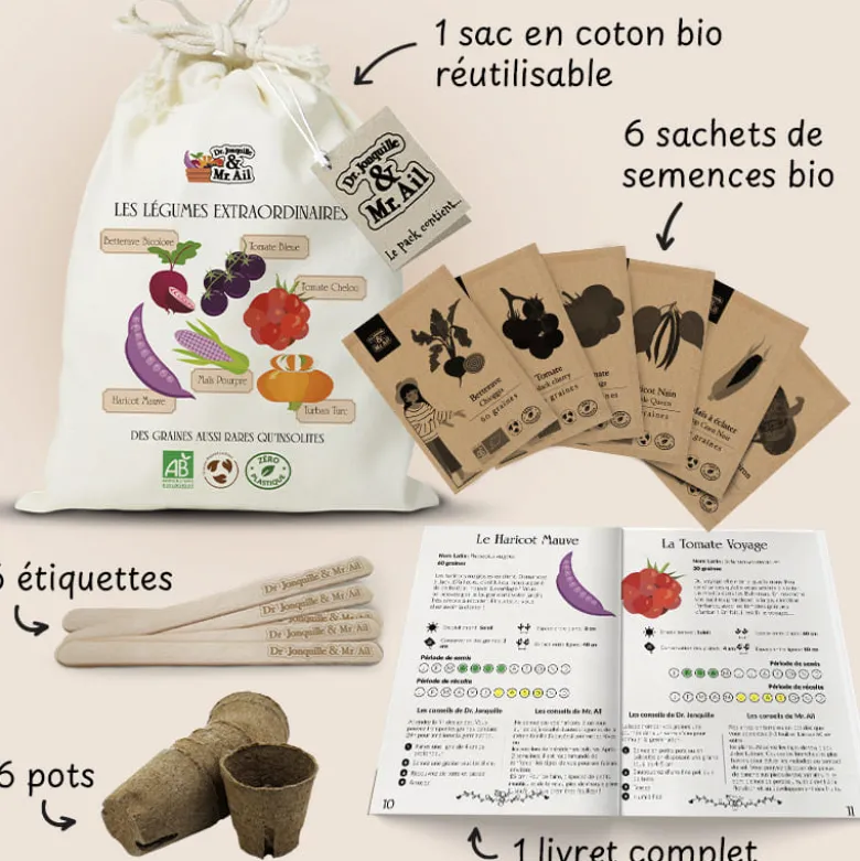 Kit de graines bio - les légumes extraordinaires