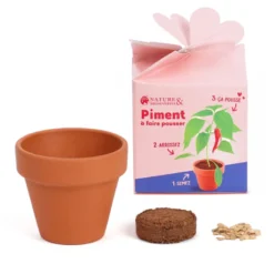 Kit de plantation piment de Cayenne à message "Je brûle pour toi"