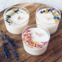 Kit diy bougie fleurie lavandes et delph