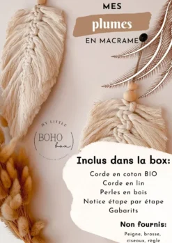 Kit diy plumes macramé terracotta - créez votre déco murale bohème