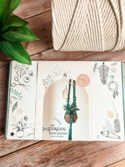 Kit diy suspension macramé écru - créez votre décoration pour plantes